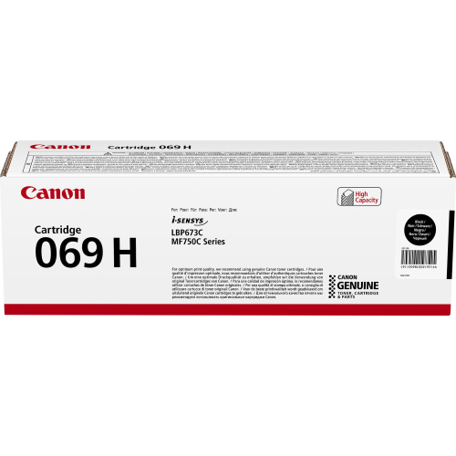 CANON 069 H TONER NERO ALTISSIMA RESA PER LBP673Cdw MF752Cdw MF754Cdw 7.600 PAGINE